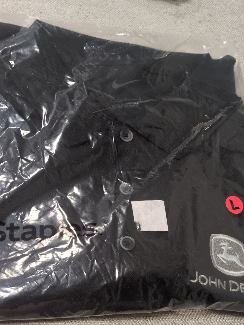 John Deere Black Polo-Style Shirt
